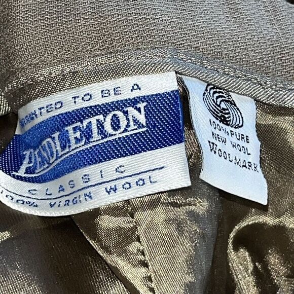 Pendleton Classic‎ Skirt Suit Set Sz 6 Brown Wool Midi Pencil Skirt Pockets  USA - Picture 12 of 14